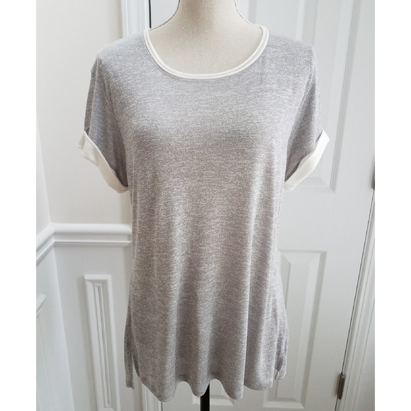 Vince Tops - Vince | Marled Rolled Sleeve Tee Size M